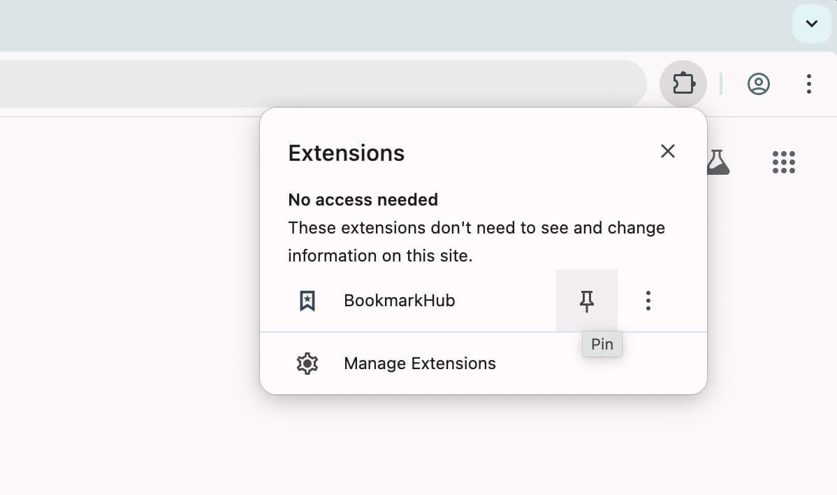 Step 1: Pin the Extension